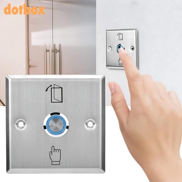 Door Button, Convenient Practical Door Release Button Switch Widely Used Easy to Operate User-friendly Design for Door Access Control System Stainless Steel Exit Button Wall Mount Exit Button Push Door Exit Button Switch For Access Control