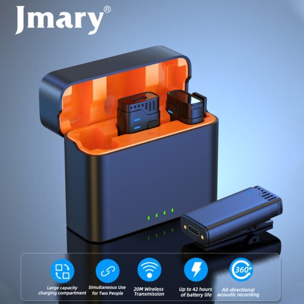 Jmary MW-16 2.4G Wireless Microphone for Mobile and Camera, with multiple mode, mute mode, noise cancelling and just plug and play